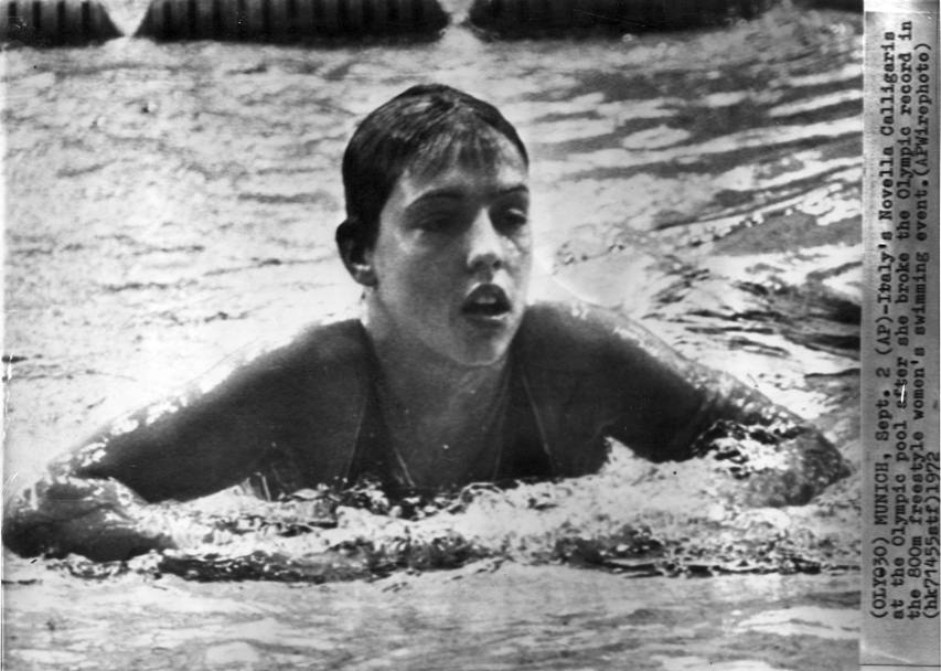 Giochi olimpici 1972 Monaco di Baviera, Novella Calligaris terza nella finale degli 800 stile libero con il record europeo di 8′57 “46 (Ap)